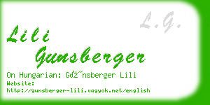 lili gunsberger business card